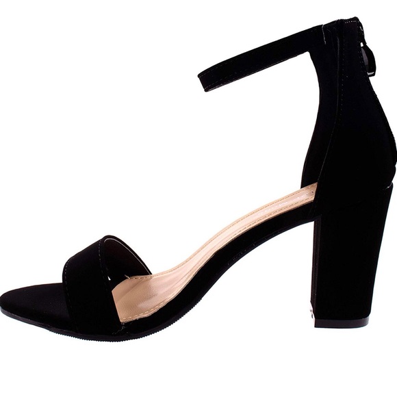 Fashion Women’s Ankle Strap Heel Sandal - Black - Picture 2 of 4